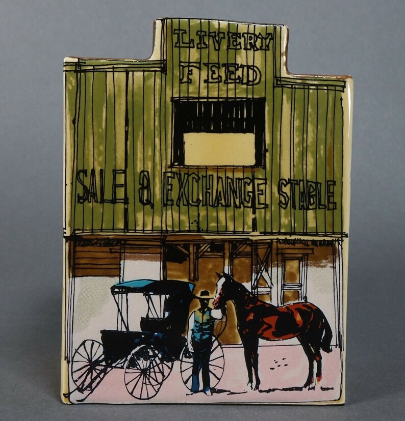 Vintage Old West Main Street Livery Feed Canister Bank Made in Japan - Etsy