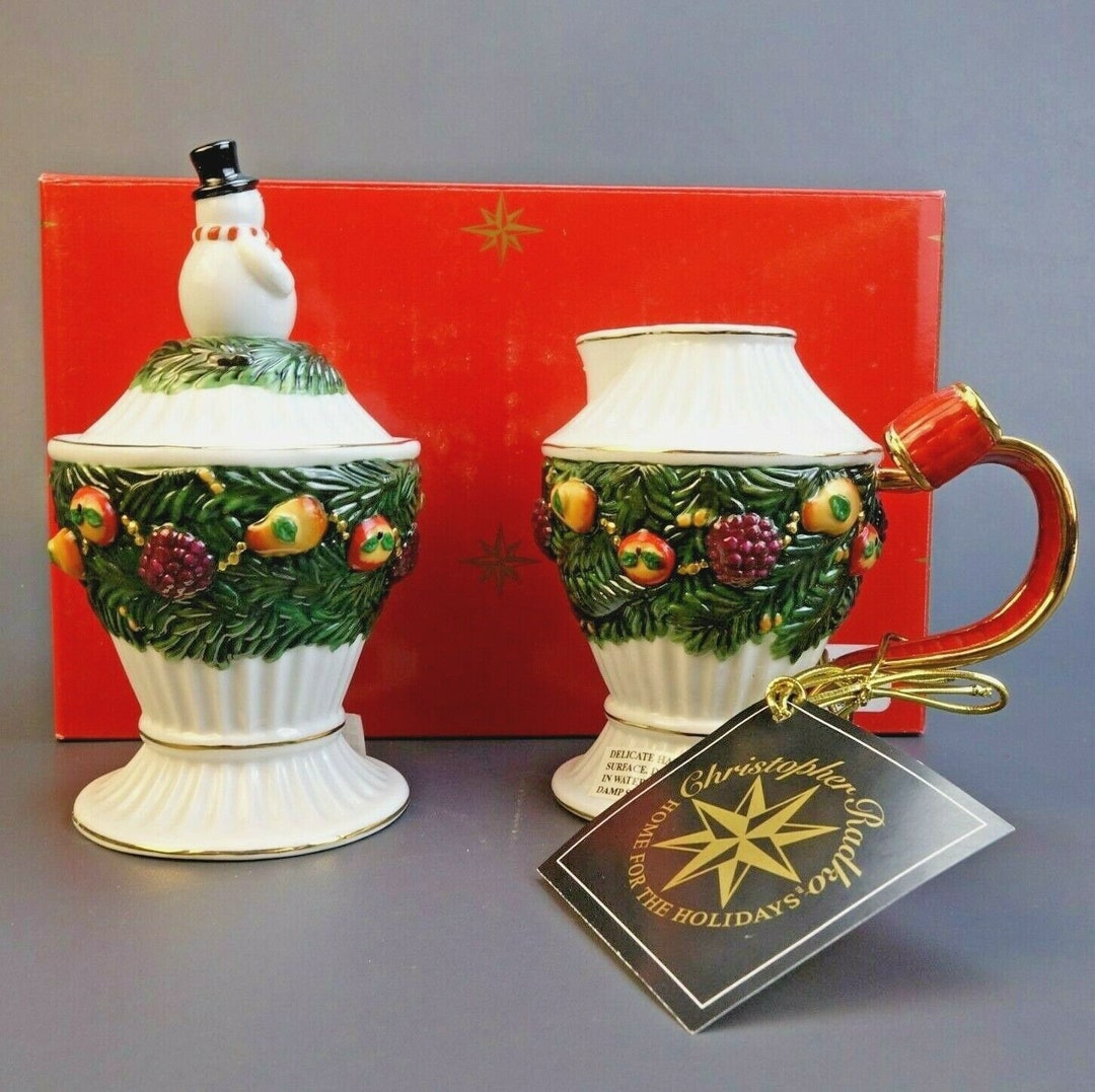CHRISTOPHER RADKO Home for the Holidays Creamer & Sugar Set New in Box