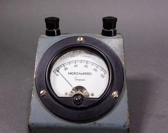 Simpson Electric Meter Gauge 0-100 Direct Current Microamperes D.C.