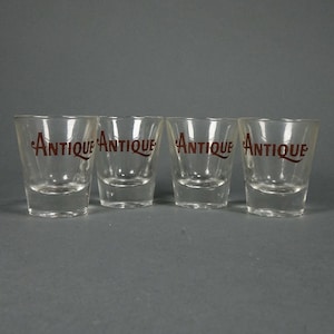 Vintage Set of 4 Antique Glass Shot Glasses Kentucky Tavern Whiskey