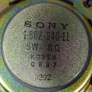 Sony 2.5" 1-502-9940-11 Midrange Speaker - Tested & Works image 3
