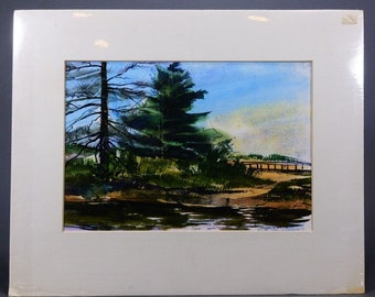 Watercolor print CRYSTAL RIVER by Paul St. Dennis 8x 10" print in 13" x 17" Matt