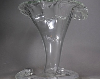 Vintage Murano Italy Art Glass Trumpet Flower Tube Vase