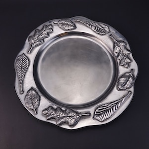 Vintage Mariposa Brilliante 15&quot; Round Leaf Leaves Serving Platter Tray Plate 15&quot;