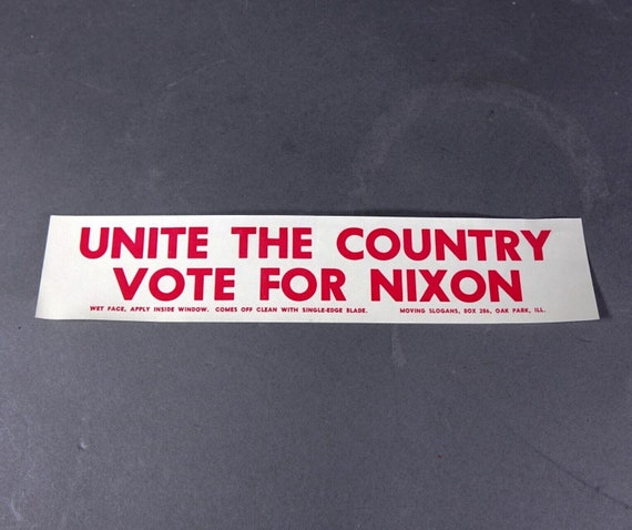 Vintage Nixon Campaign Decal Political Sticker Un… - image 1