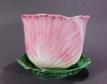 ABC/Gardeners Eden Ceramic Bowl - Red Napa Cabbage & Green Leaf Plate