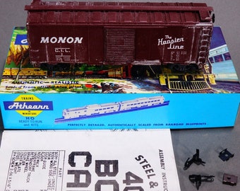 Vintage Athearn Blue Box Ho Scale Weathered Look Box Car In Box 1095-2