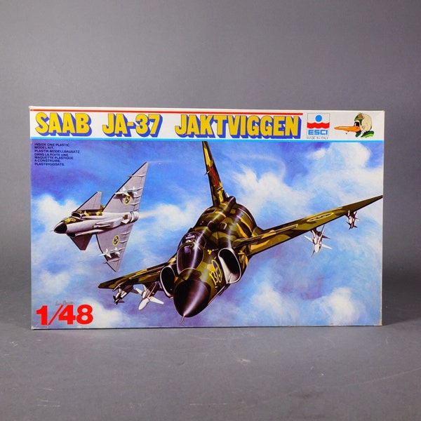 Rare Esci 1/48 Saab Ja-37 Jaktviggen Model Kit 4059 Sealed Parts