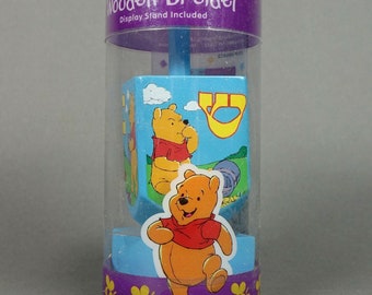Rare Disney Winnie The Pooh Wooden Hanukkah Dreidel, Chanukah, Blue Tigger Kanga