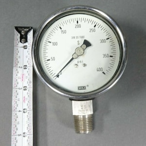 WIKI 4&quot; Diameter 0-400 psi 316 SS Tube Gauge 1/4&quot; NPT Made in Germany