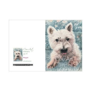 download di biglietti di auguri vuoti di Westie disegno per beneficenza