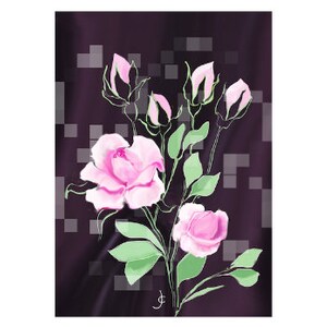 disegno digitale spray rosa rosa da scaricare - per beneficenza