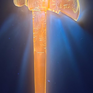 Vintage MCM Blue Selenium Glass Tomahawk GLOWS!