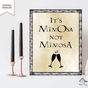 Editable Wizard Mimosa Bridal Shower Sign, Printable, Bachelorette Party Sign, Wedding Shower Sign, Mimosa Bar Sign, Downloadable