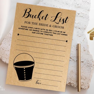 Juegos de despedida de soltera imprimibles, tarjetas editables de lista de deseos de boda para novias y novios para bodas y despedidas de parejas, descarga instantánea minimalista