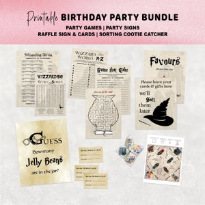 Wizard Birthday Party Games, PRINTABLE, Witch Themed Party Activities, Sorting Cootie Catcher, 11th Birthday Party Decor, Instant Download