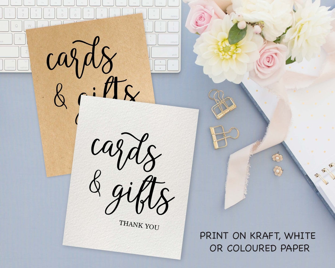Cards Sign Printable Editable Wedding Cards and Gifts Sign, Printable Bridal Shower Sign ...