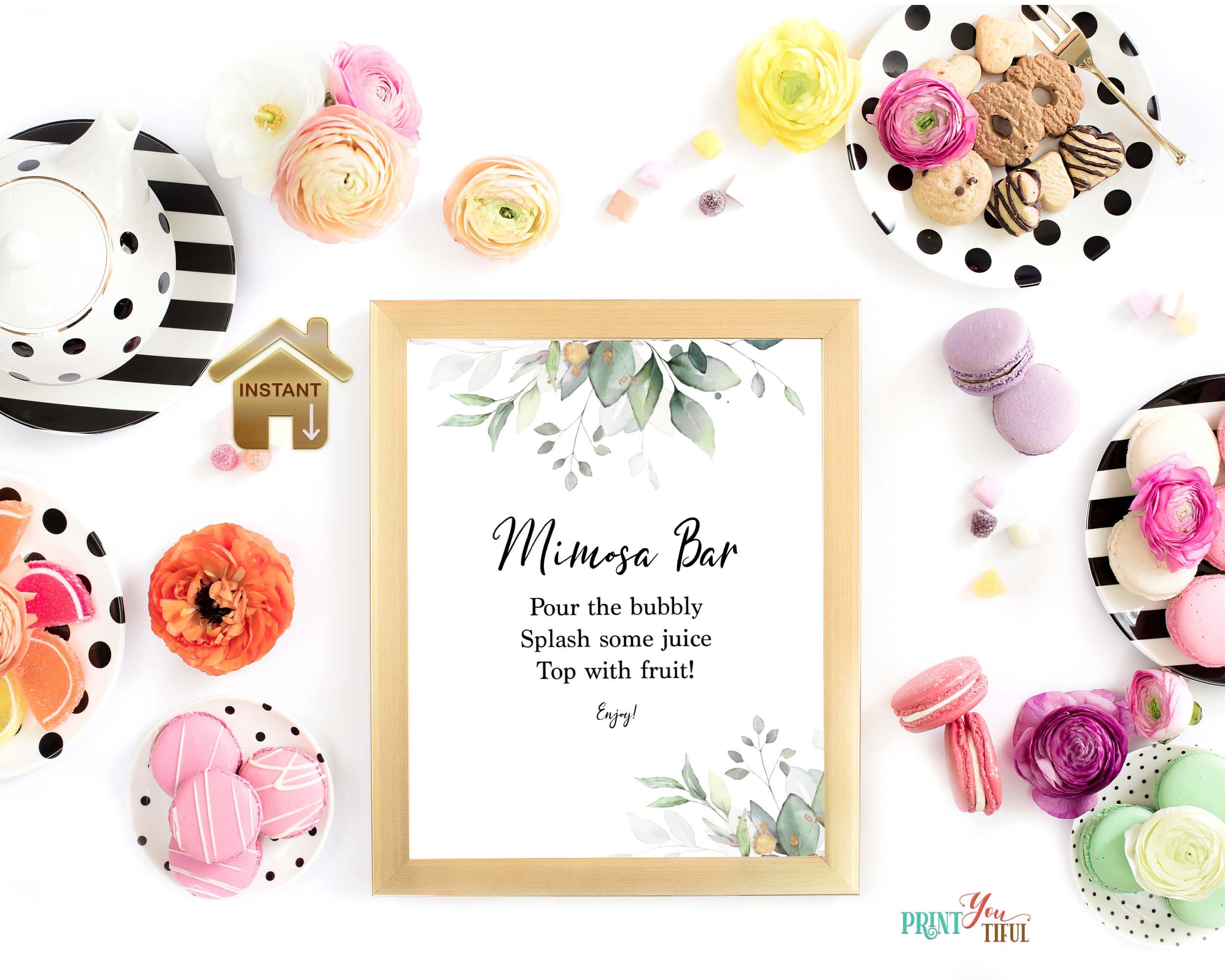 Bearbeitbare Mimosa Bar druckbare Braut Dusche Zeichen | Etsy