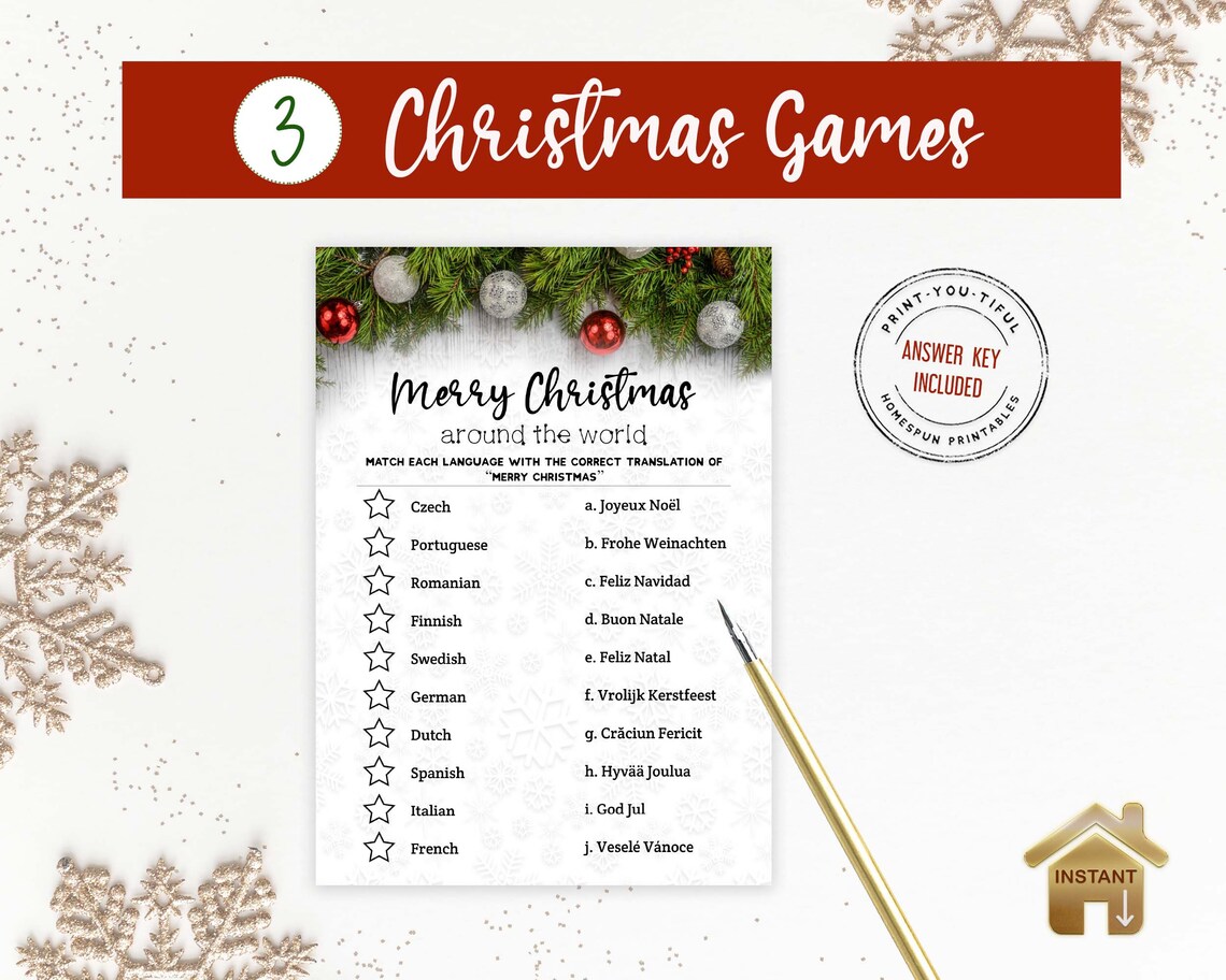 Christmas Games Printable Holiday Family &amp; Office Party Game - Etsy