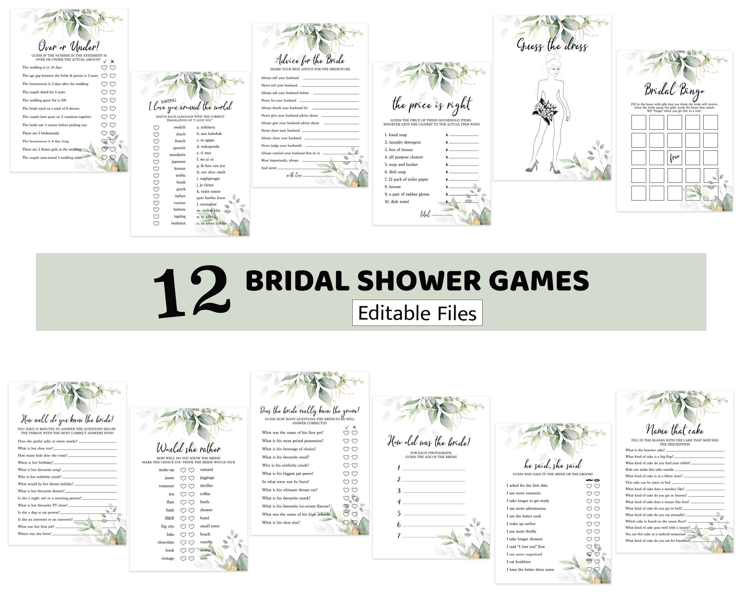 Editable Price is Right Bridal Shower Games Printable - Etsy Canada