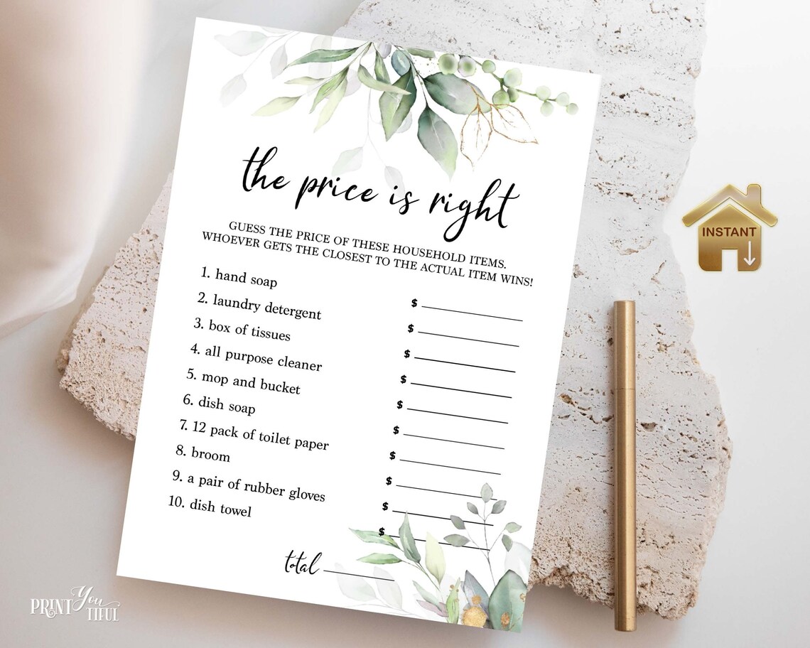 Editable Price is Right Bridal Shower Games Printable - Etsy Canada