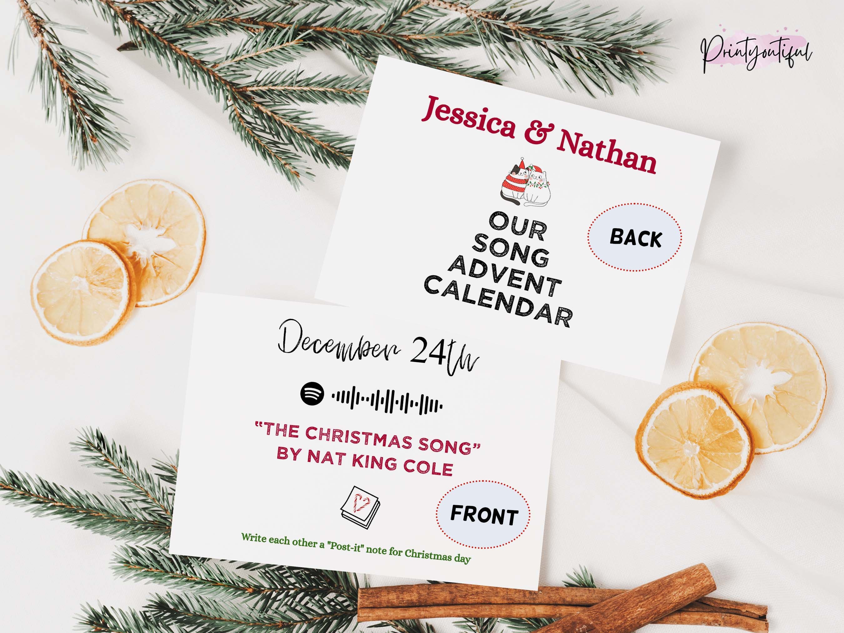 Advent Calendar for Adults Song Advent for Couples Christmas Etsy