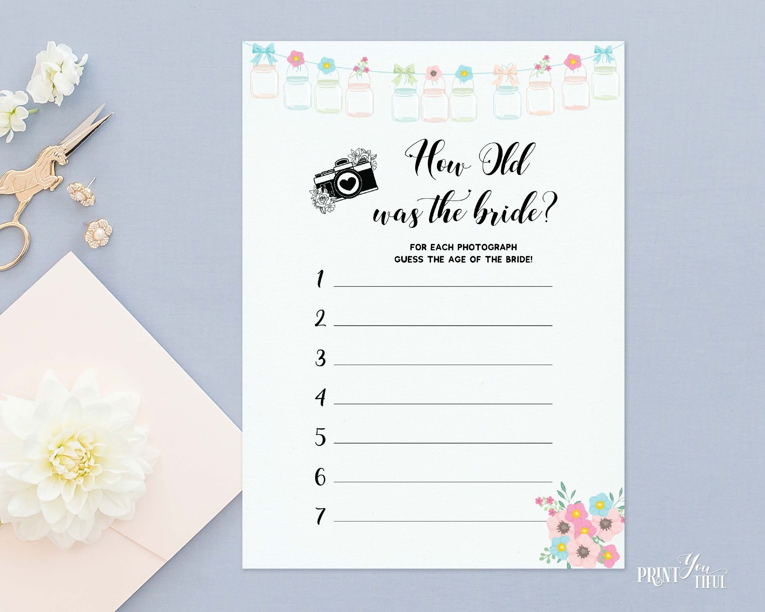 Printable Bridal Shower Game Cards Clean Fun at Bachelorette Etsy