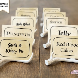 Editable Wizard Buffet Table Food Labels, Printable Bridal Shower Decorations, Bridal Party Menu Tags, Name Place Cards, Digital Download