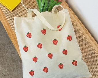 Cute Strawberry Tote Bag | Unique Gift for Fruit Lovers, Eco-Friendly Design