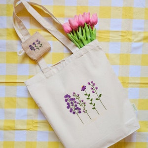 set de bolsa tote y monedero de tela floral: regalo perfecto para día de la madre, pack tote bag y monedero de flores para regalar