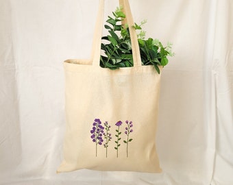 tote bag, tote bag de flores, tote bag aesthetic, bolsa de tela pintada, bolsa de tela de flores, bolsa para compras, bolsa reutilizable