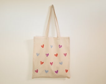 heart tote bag, heart print bag, minimalist tote bag, tote bag aesthetic, canvas tote bag, heart totebag, cute heart tote bag, ecobag