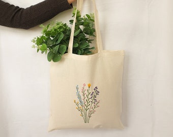 Einkaufstasche Blumenstrauß, Geschenk für Frauen, Einkaufstasche für Mädchen, Blumen-Stofftasche, widerstandsfähige Stofftasche, umweltfreundliche Tasche