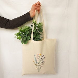Einkaufstasche Blumenstrauß, Geschenk für Frauen, Einkaufstasche für Mädchen, Blumen-Stofftasche, widerstandsfähige Stofftasche, umweltfreundliche Tasche
