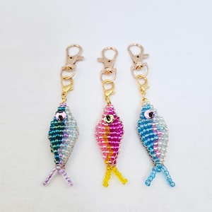 Fish Backpack Charm, Beaded Fish Keychain, Colorful Bag Charm for School, Cute Backpack Accessory, Gift for Teen Girl image 13