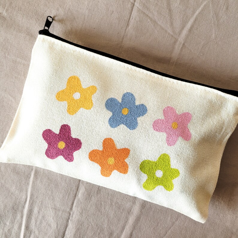 Retro Flower Pencil Case Pencil Pouch Pencil Case Aesthetic Etsy