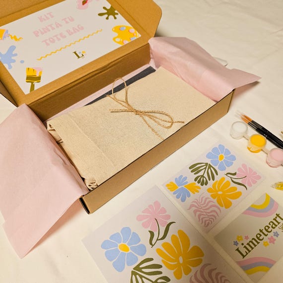 Kit DIY para pintar tote bag – manualidades para adultos, personalizado, regalo creativo hecho a mano