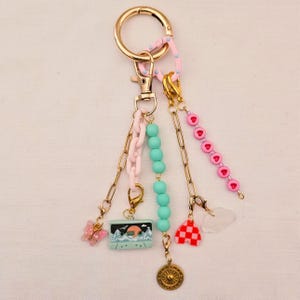 Aesthetic Bag Charm for Backpack, Cute Cassette Keychain, Pastel Purse Charm, Y2K Bag Accessory, Gift for Her image 14