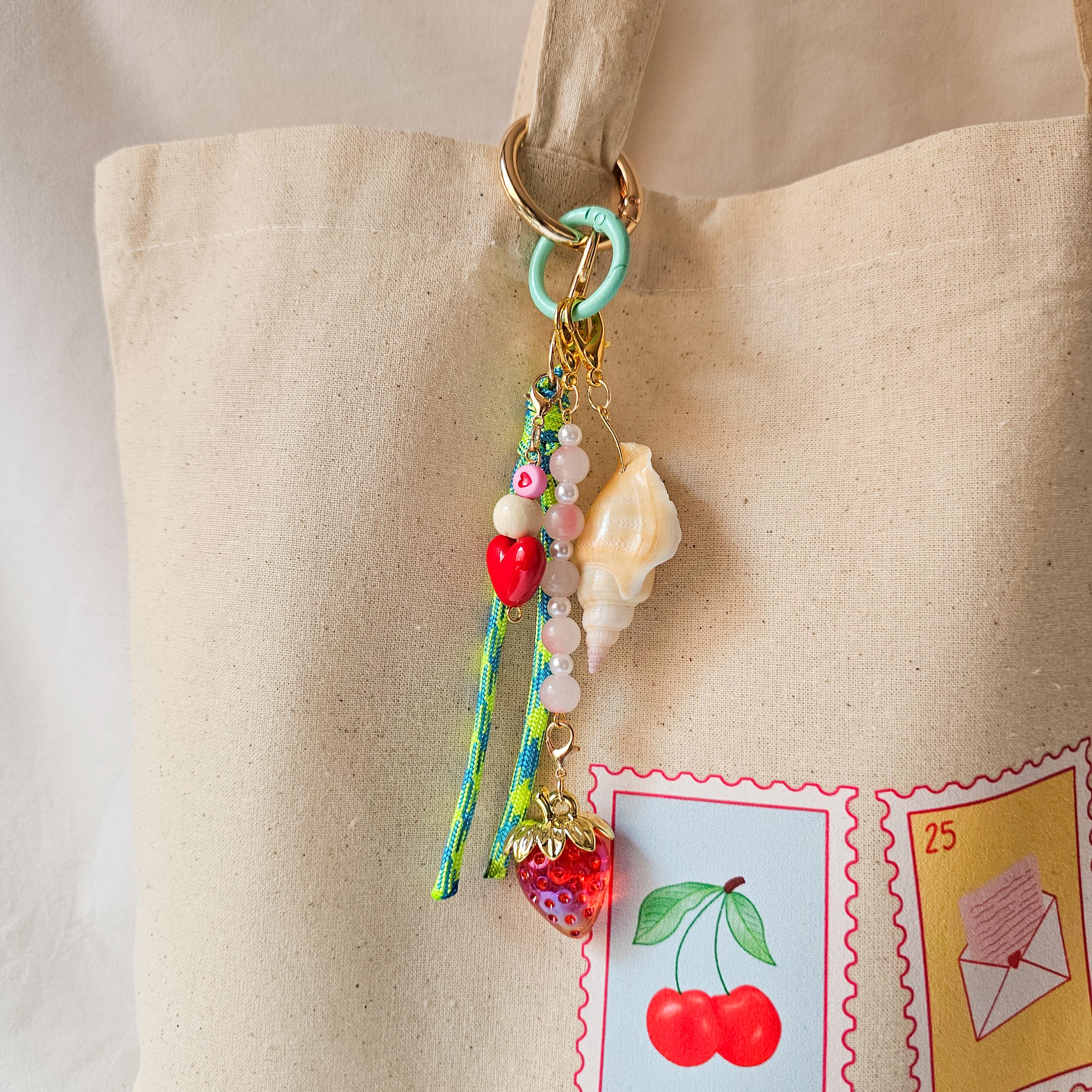 Portachiavi Zaino A Forma Di Frutta In Pelle – Accessorio Y2K Carino Per Borse E Chiavi – Fragola - 4