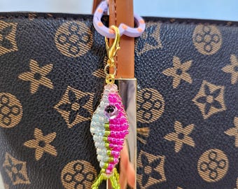 Beaded Fish Bag Charm, Aesthetic Purse Charm, Cute Backpack Charm, Colorful Handmade Accessory, Unique Gift for Her