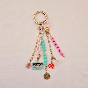 Aesthetic Bag Charm for Backpack, Cute Cassette Keychain, Pastel Purse Charm, Y2K Bag Accessory, Gift for Her image 12
