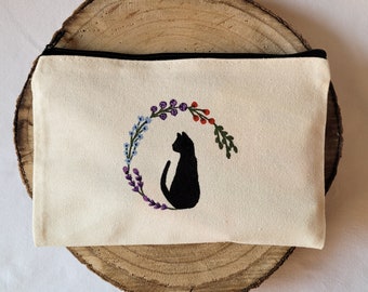 Black Cat Silhouette Pencil Case - Aesthetic Halloween Gift