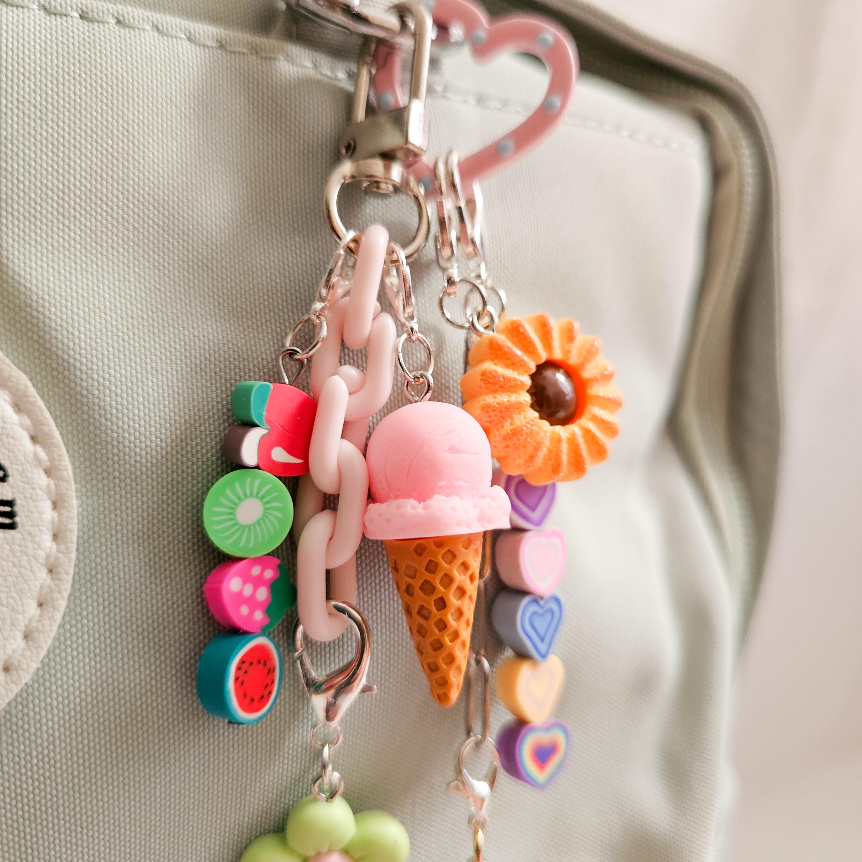 Kawaii Purse Charm Key Ring Japanese Harajuku Pastel Cute Bag Charm Retro 80s J- Kawaii Heisei Retro Theme Keychain, Bag Charm, Belt Charm  main image 4