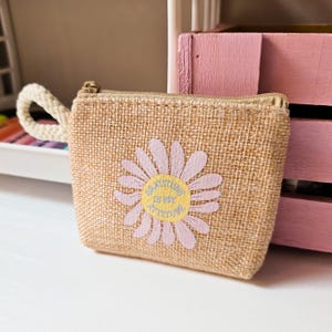 monedero de margarita rosa, monedero pequeño de tela, monedero para regalo, regalo de boda, detalles de boda, monedero cremallera estampado