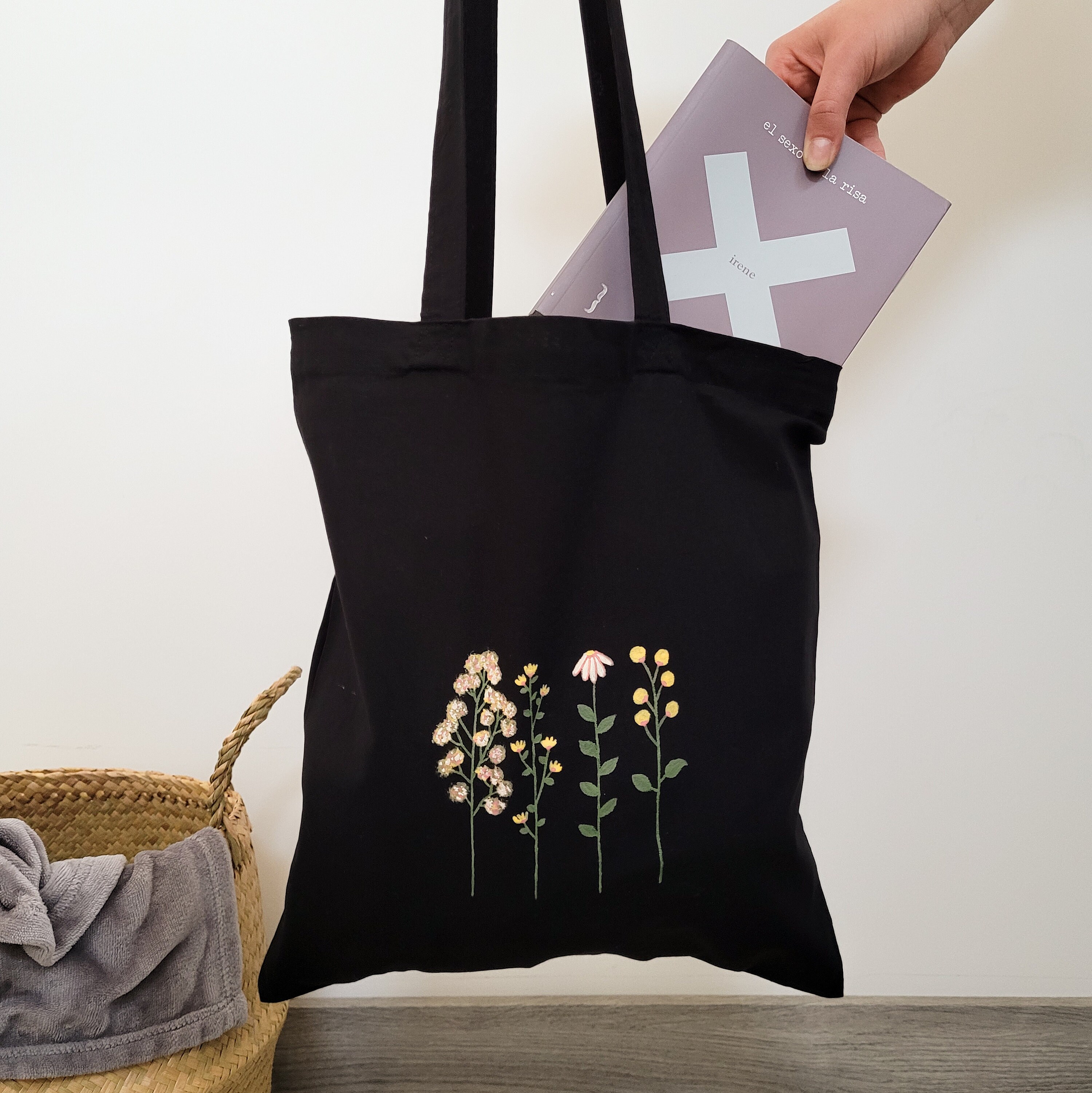 【BLACKPURPLE】25SS★ Mini Canvas Printed Eco Bag MUSINSA | BLACK PURPLE Mini Canvas Printed Eco Bag_8 colors