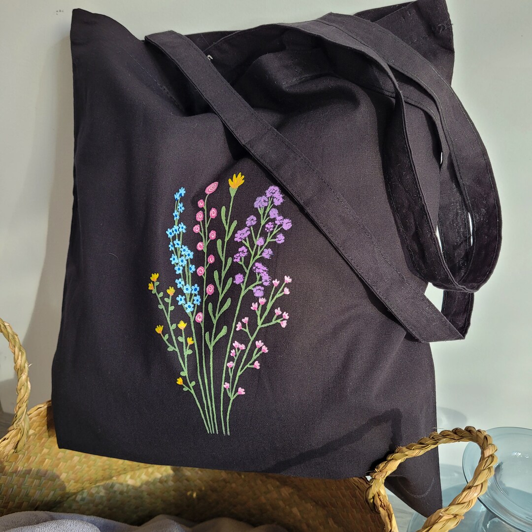Black Tote Bag, Tote Bag Aesthetic, Totebag, Cloth Bag, Tote Bag