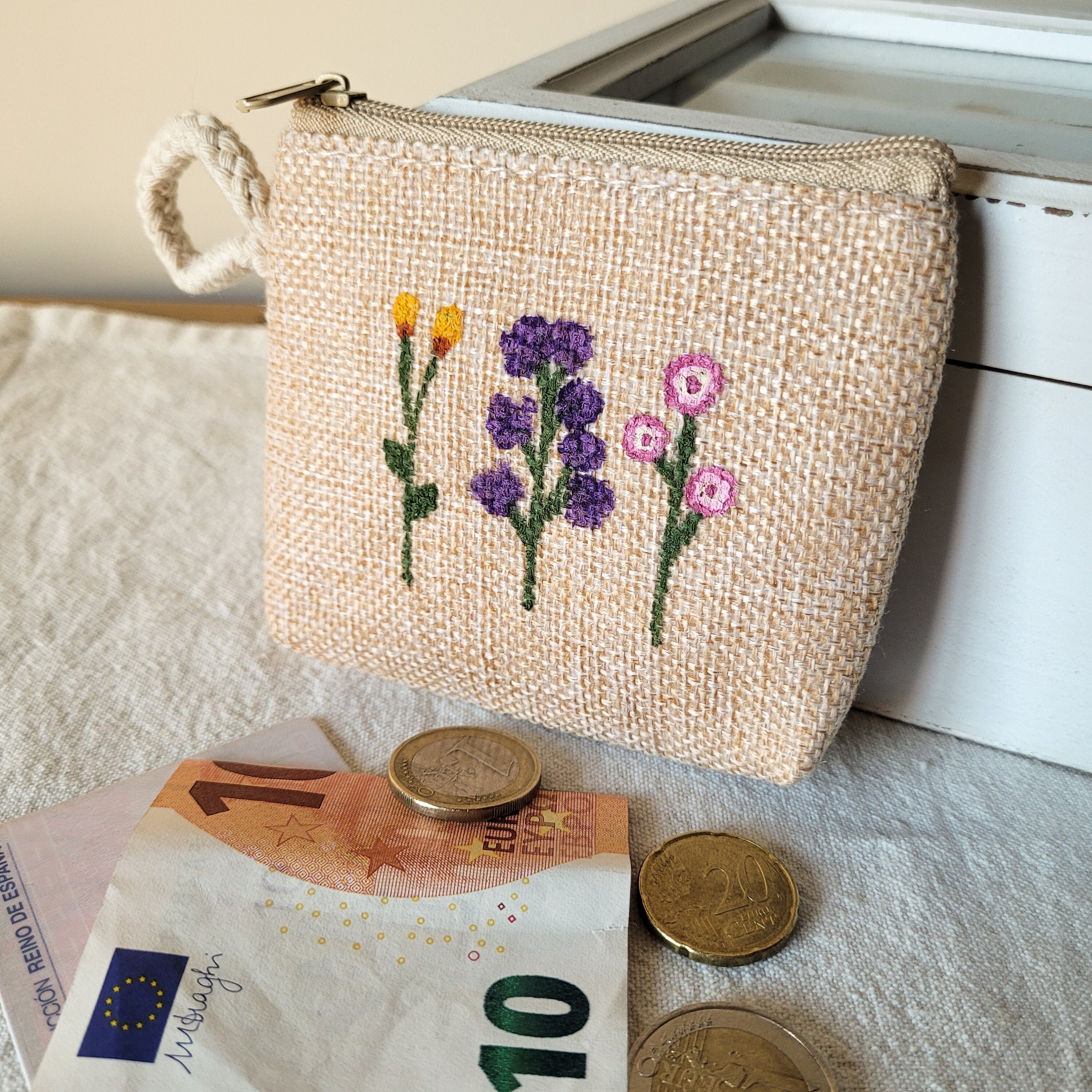 Coin Pouch Coin Purse Pouch Purse Card Pouch Handpainted Coin Purse Handpainted Pouch Flower Pouch Aesthetic Coin Purse Cute Pouch Etsy