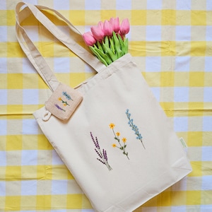 conjunto de bolsa de tela y monedero de flores, set de tote bag y cartera pequeña, regalo útil y sostenible para cumpleaños de mujeres