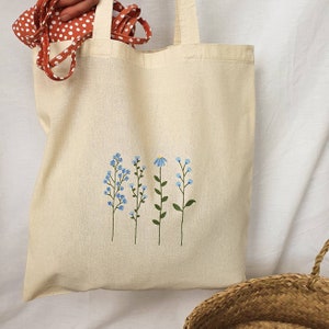 Floral Tote Bag, Flower Tote Bag Aesthetic, Cloth Bag, Bag, Totebag ...