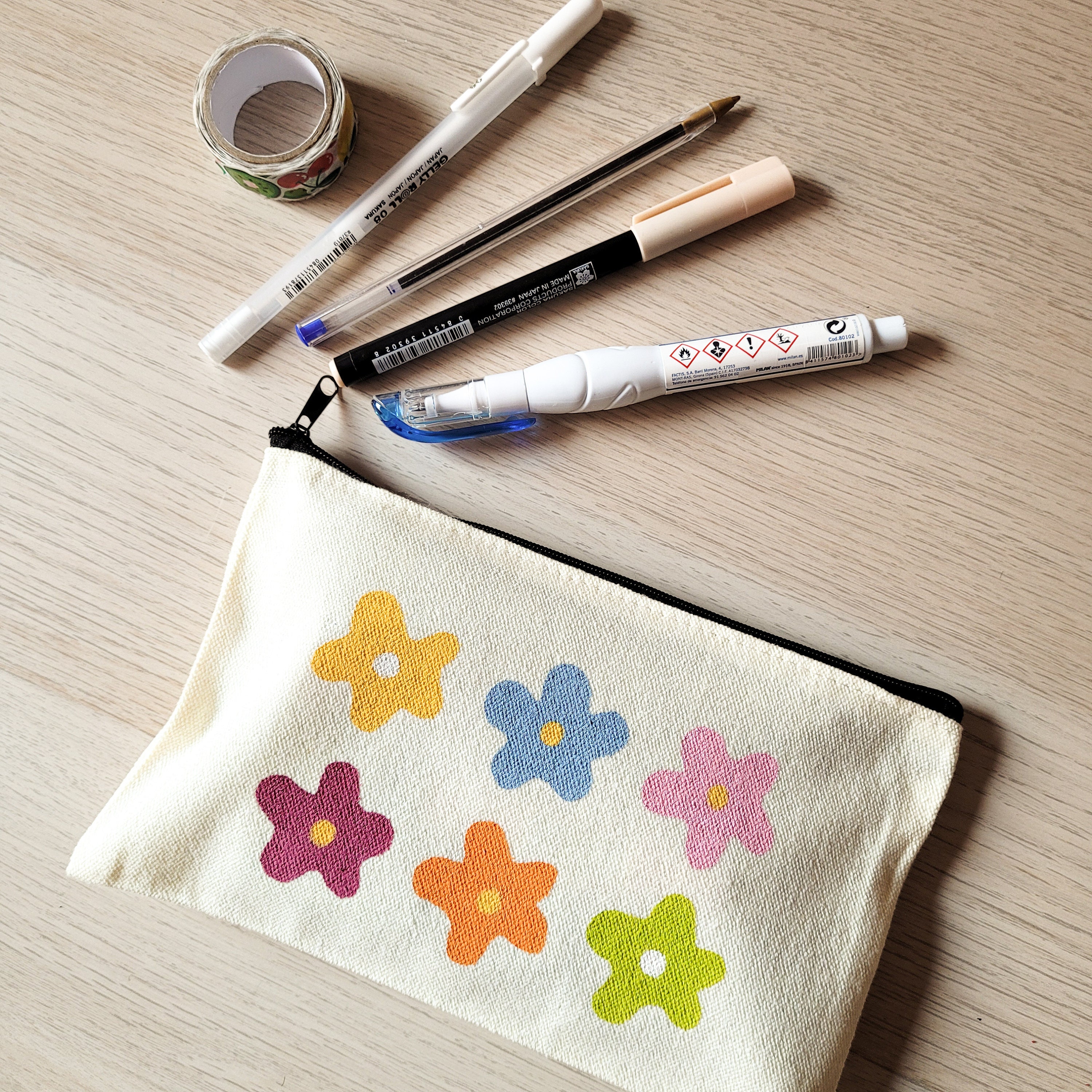 Retro Flower Pencil Case, Pencil Pouch, Pencil Case Aesthetic, Pouches,  Pencil Bag, Aesthetic Pencil Case, Cute Pencil Pouch, Cute Bag 